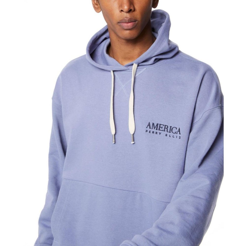 NWT Perry Ellis America Men's Heavy Weight Hoodie EHSK7012PS M Stonewash Blue - Picture 1 of 6